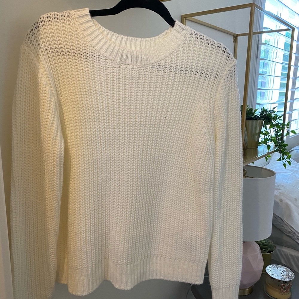white sweater